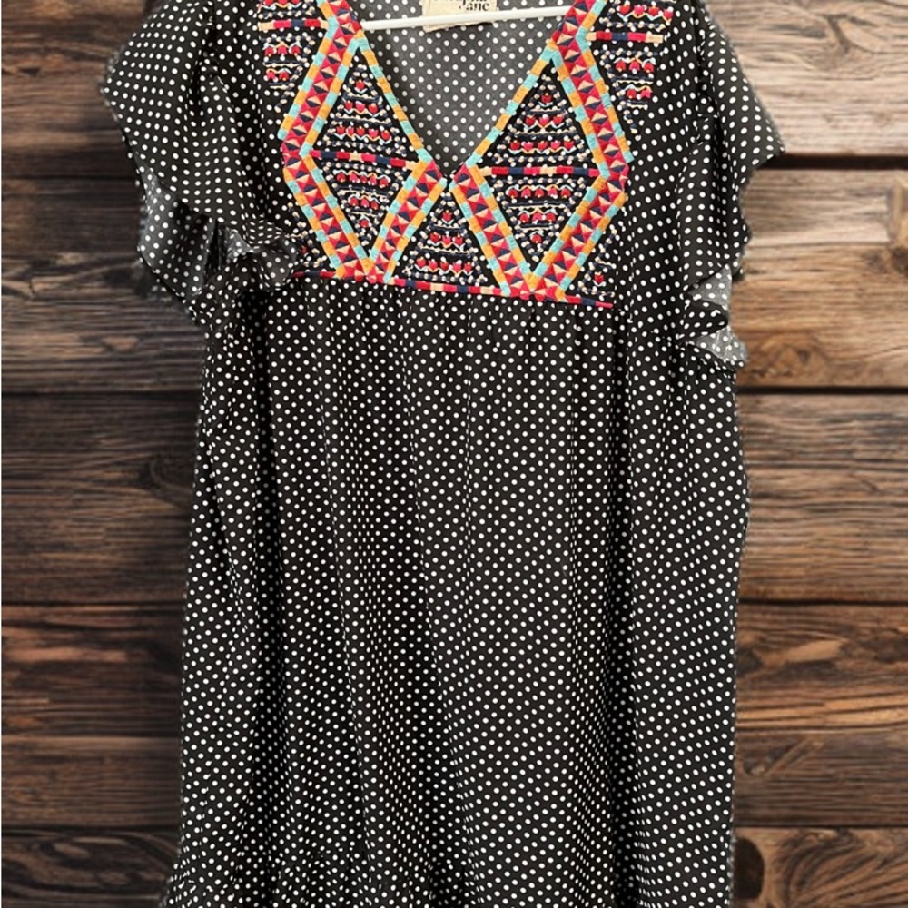 Savanna Jane Black and Red Ruffled Maxi Sundress